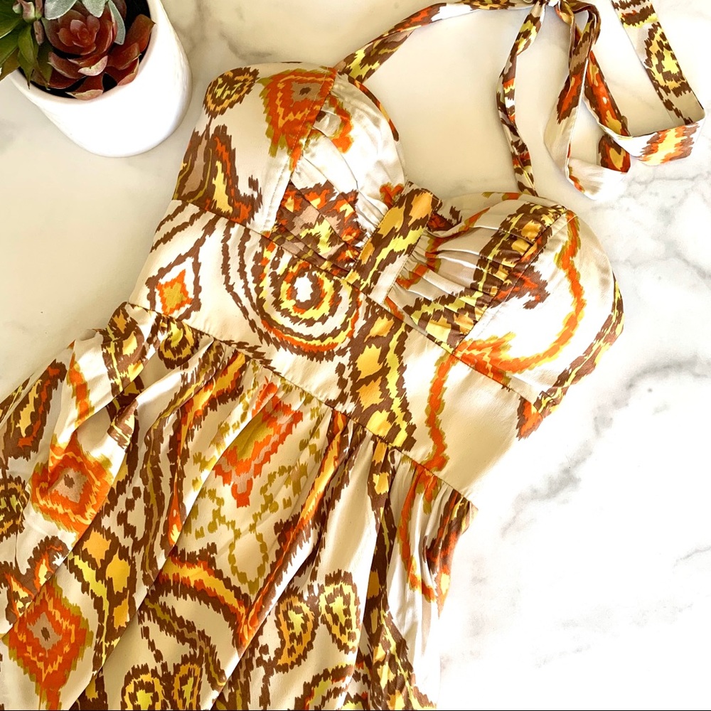 Guess Halter Dress - Fall Tones Print - Sz 2